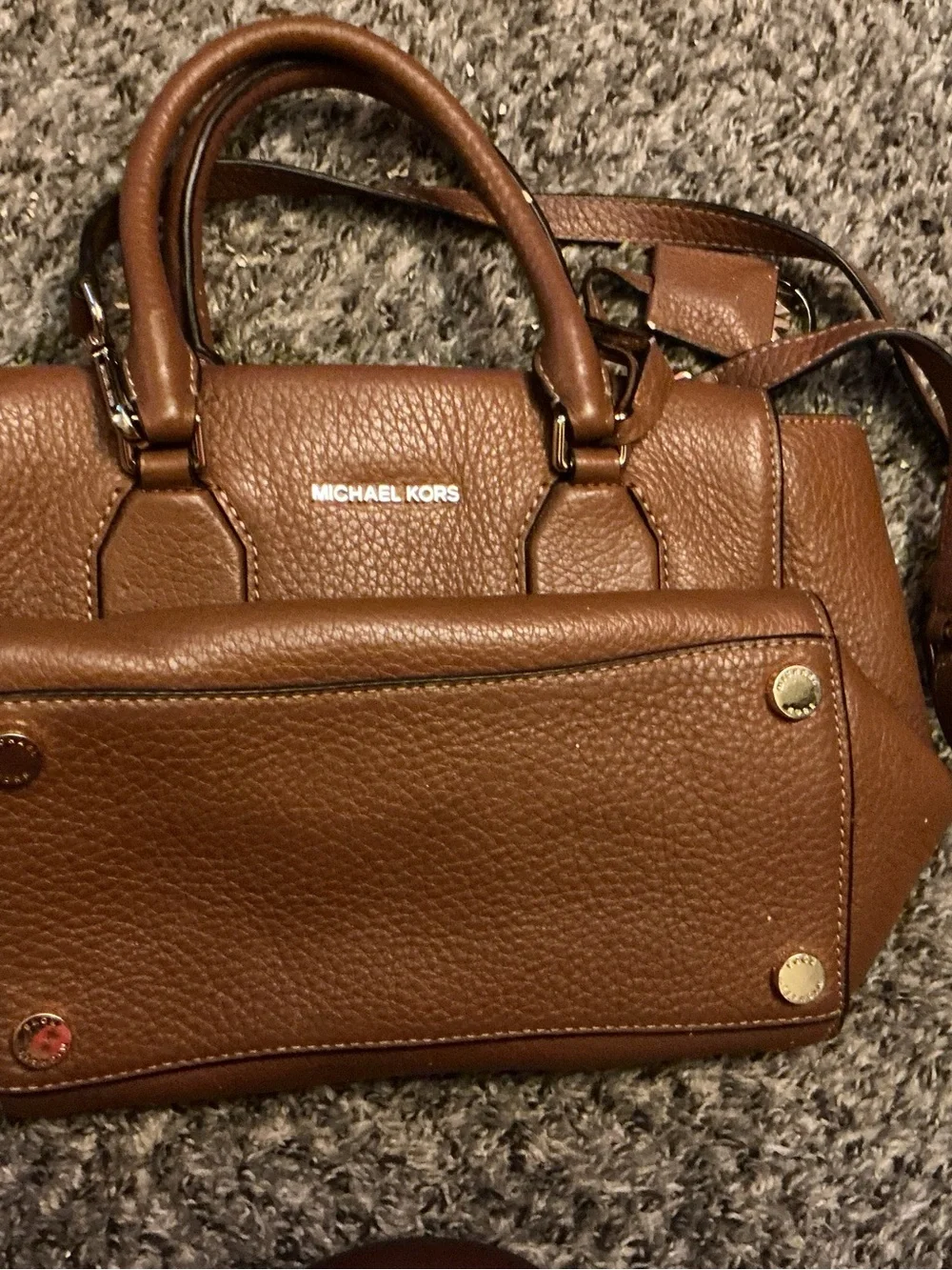 Michael Kors Cognac Pebbled Leather Satchel